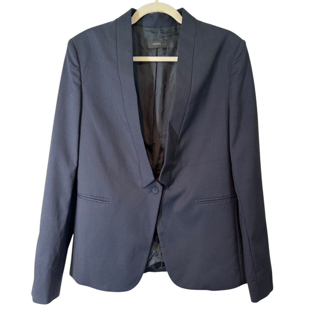 Joseph Marleybone‎ Inverted Collar One Button Blazer Navy Blue FR 44 / Large - Picture 3 of 11